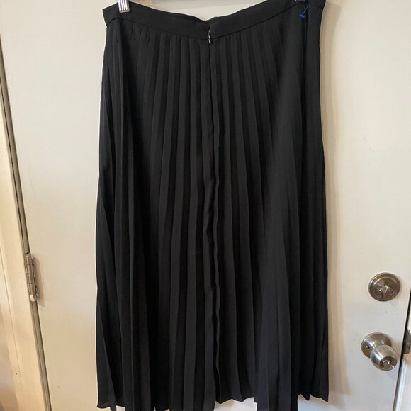 J. Crew Black Pleated Midi Skirt Sz. 10 - Picture 3 of 5